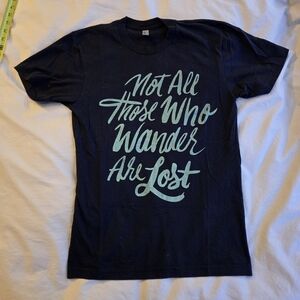 Jordan Dene Lord of the Rings Wander Quote Navy LOTR unisex tshirt